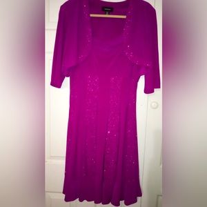 R&M RICHARDS 2 PIECE BOLERO SPARKLE COCKTAIL DRESS
